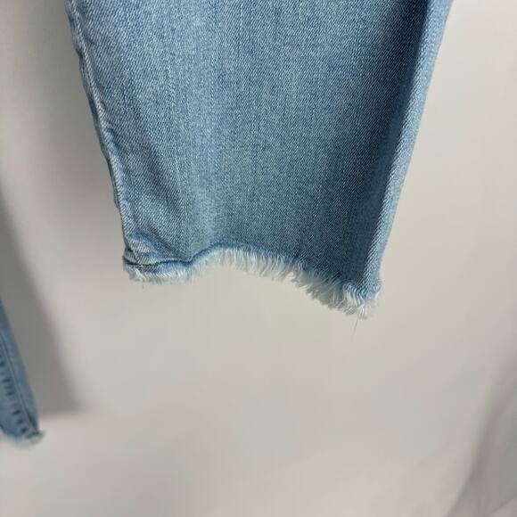 Loft Blue Light Wash Denim Distressed Curvy Skinny Cropped Jeans Women 12/31 - Picture 8 of 13